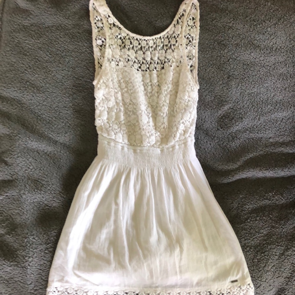 White Mini Dress (Floral Design)